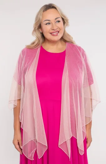 Rózsaszín sifon boleró
