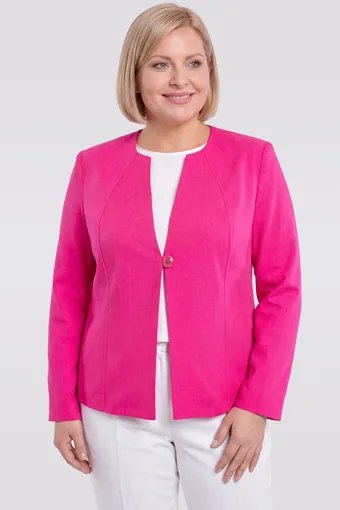 Rózsaszín blézer zsebekkel