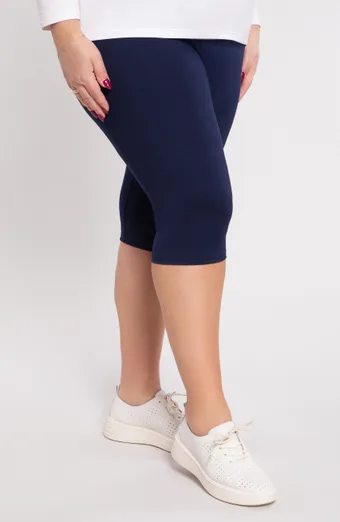 Sötétkék, 3/4-es, magas derekú leggings