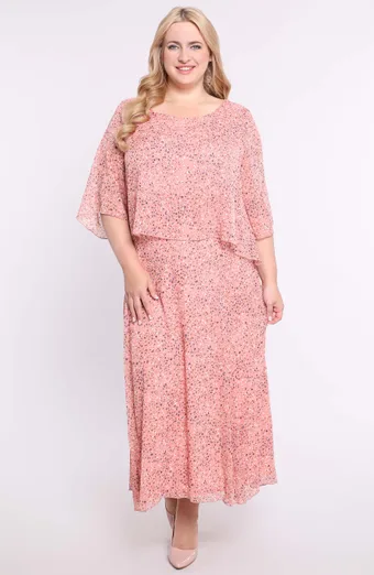 Rózsaszín sifon leopárd ruha