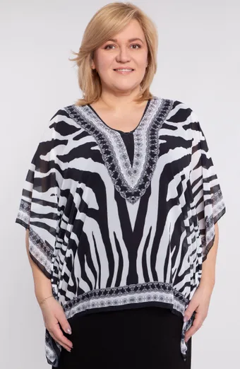 Zebra mintás Poncsó