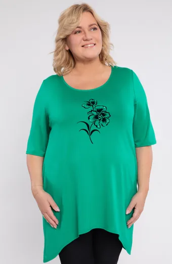 Zöld mintás tunika