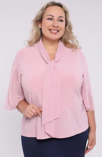 Rózsaszín blúz megkötővel