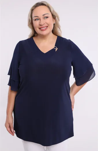 Sötétkék sifon tunika
