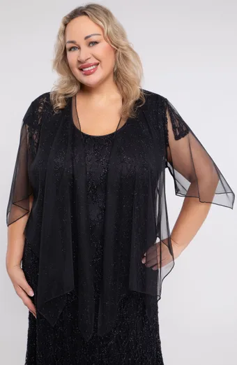 Fekete sifon bolero